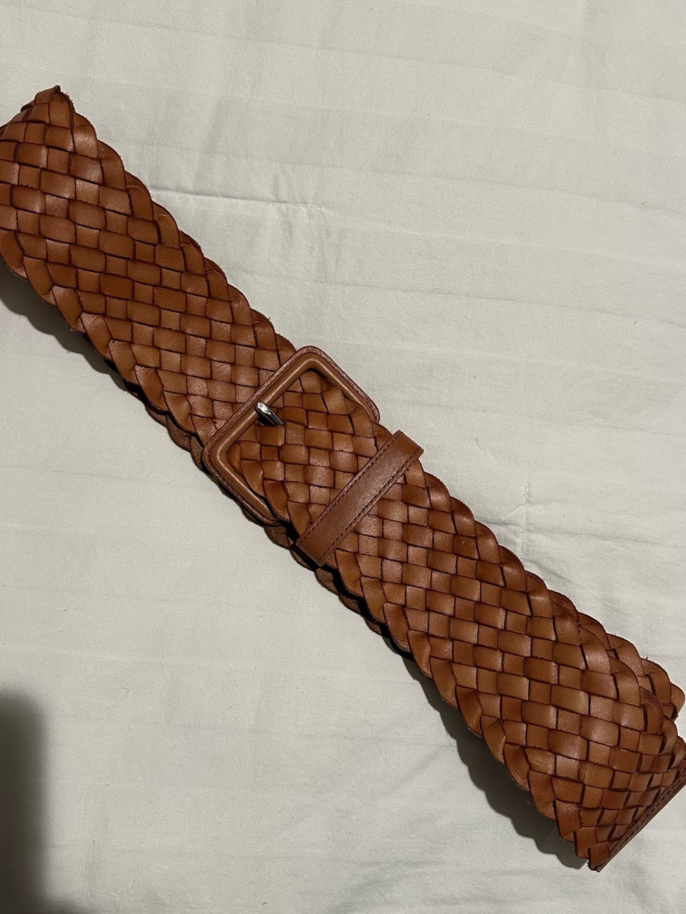 Club Monaco braided brown leather belt L XL